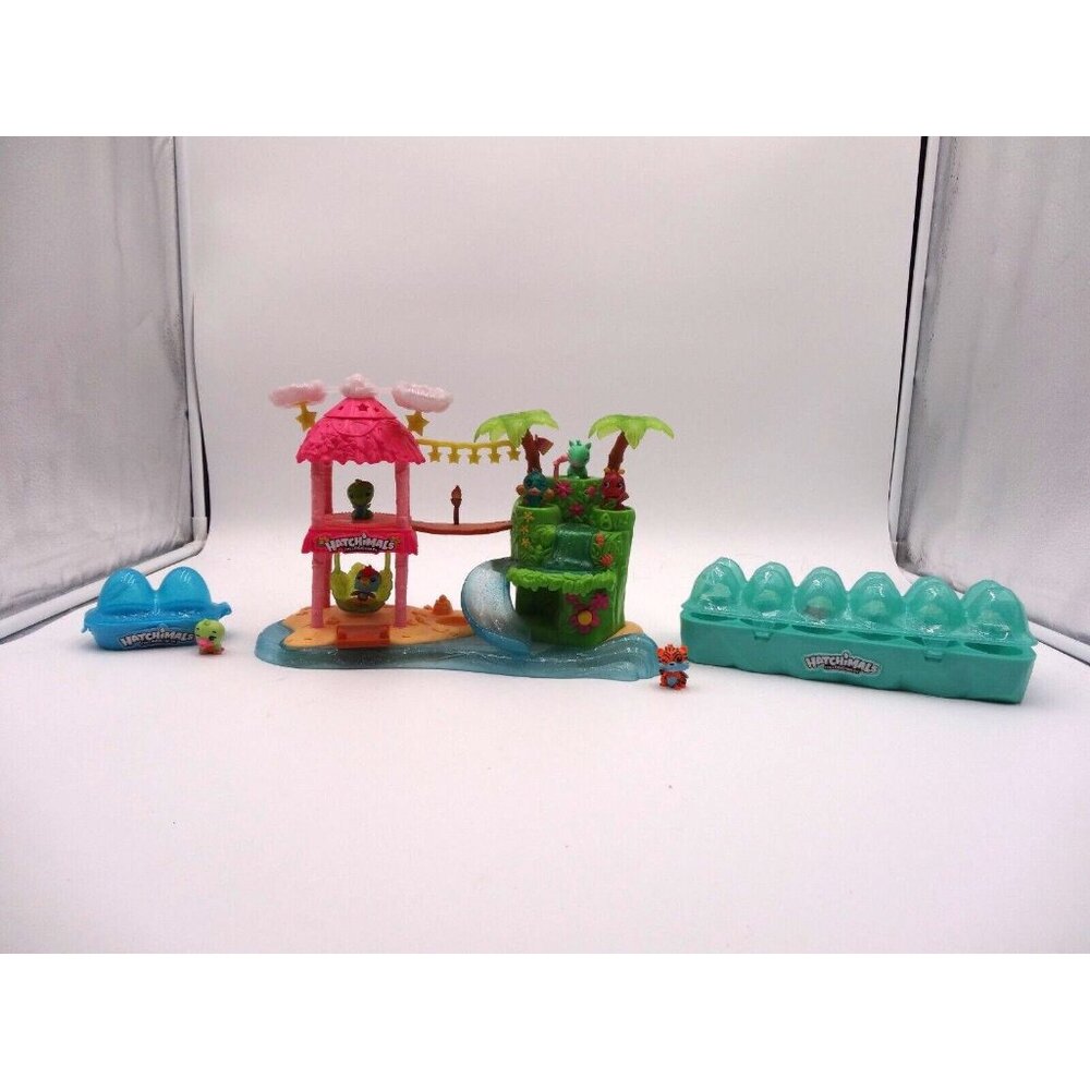 Hatchimals Figure Lot & Colleggtibles Tropical Party Playset Lights & Sound + Eg
